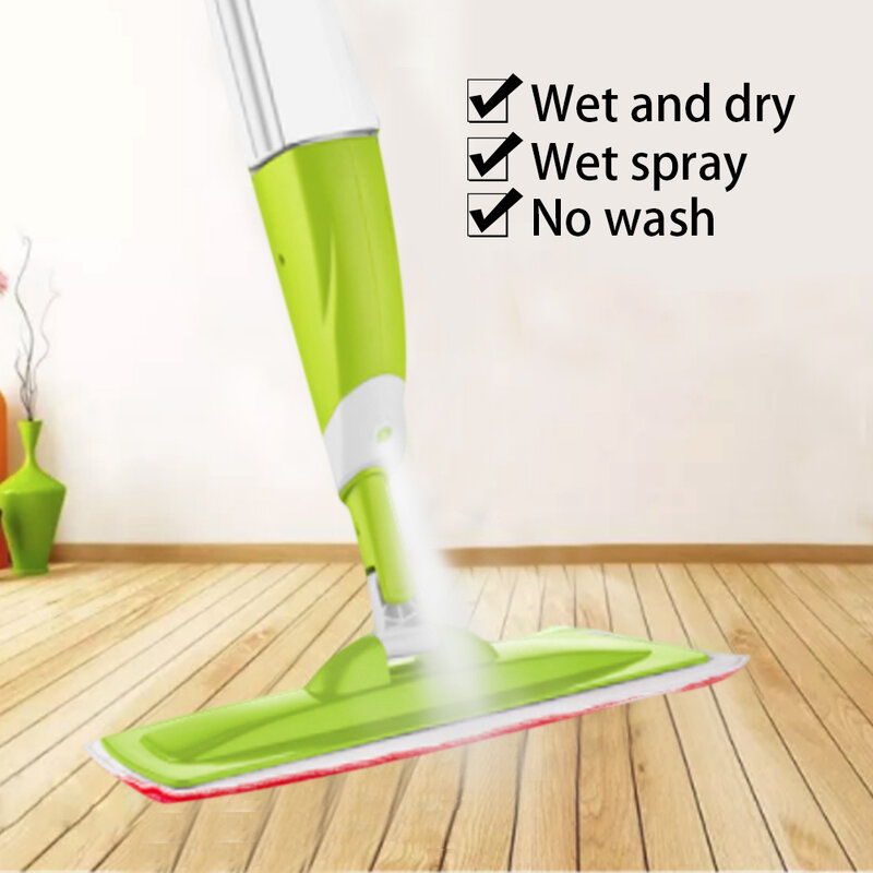 Spray de chão mop com 3 pçs cabeça pano limpeza combinação piso de madeira cerâmica telha automática mop seco casa limpeza ferramentas