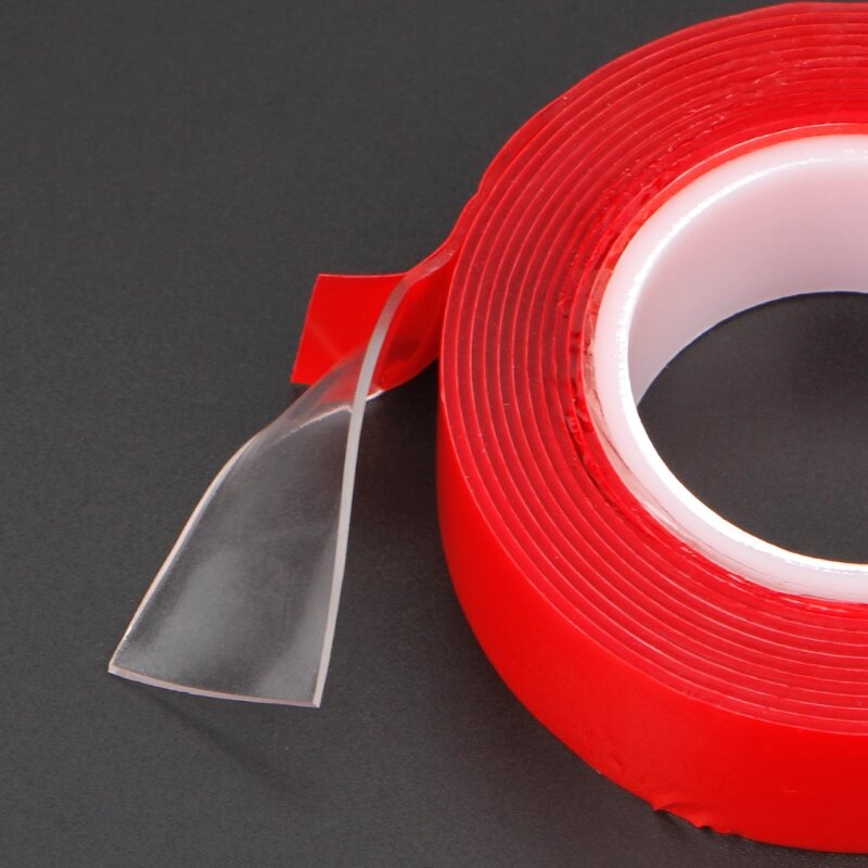 Red Double Sided Adhesive Sticker Tape Ultra High Strength Mounting Transparent No Traces Sticker for Car Auto Interior Fixed