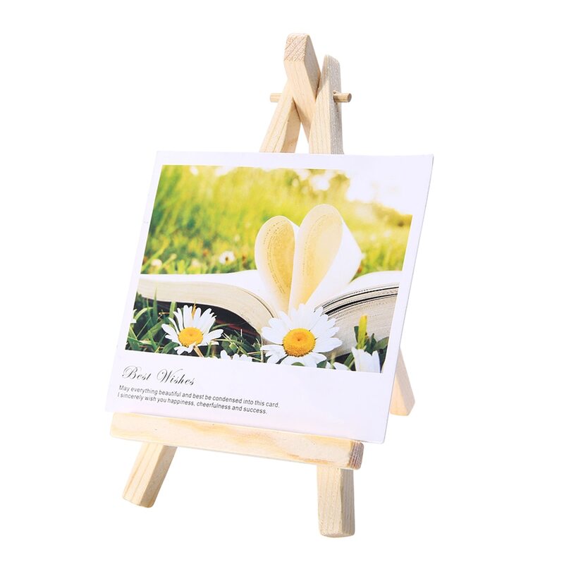 10Pcs legno Mini cavalletto telaio triangolo tavolo da sposa supporto per Display supporto per bambini pittura artigianato forniture per artisti