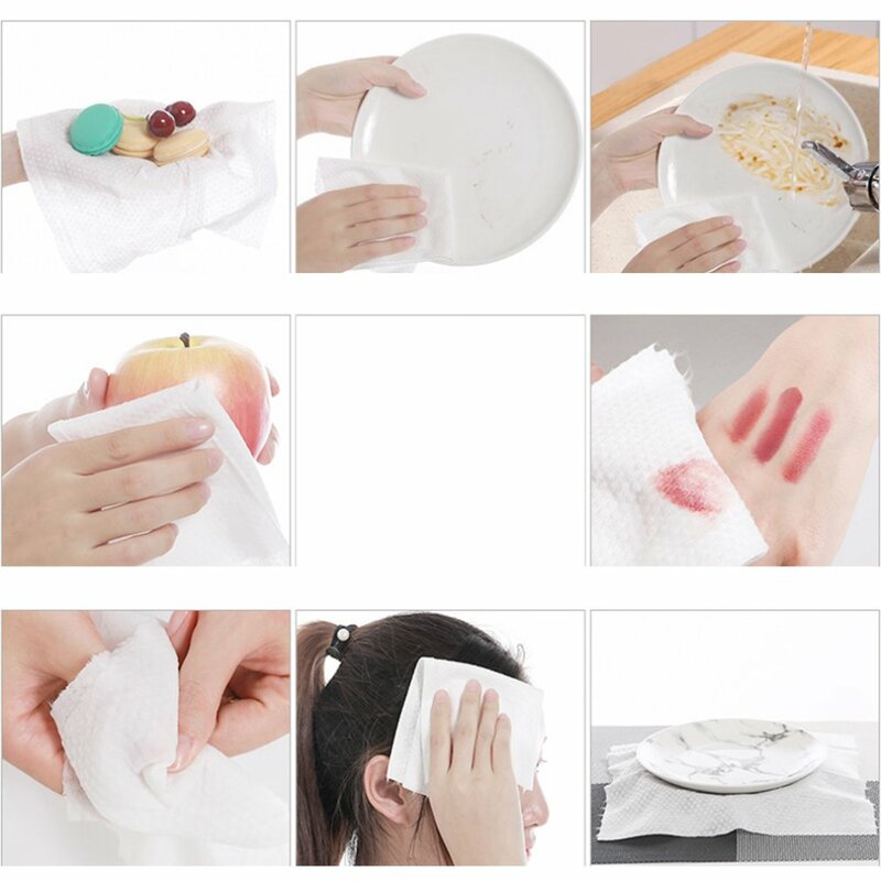 Disposable Face Towel Cotton Facial Towels Beauty Salon Removable Cotton Soft Towel Wet And Dry Dual Use 1 Bag