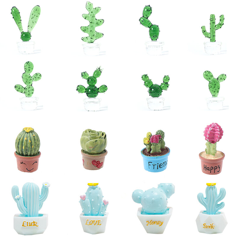 Artesanal de vidro murano cactus estatuetas ornamentos artesanato adorno criativo colorido bonito planta em miniatura para decoração casa