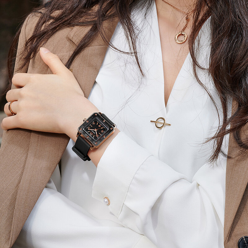REBIRTH-relojes de silicona para mujer, reloj de pulsera de cuarzo, resistente al agua, 2022
