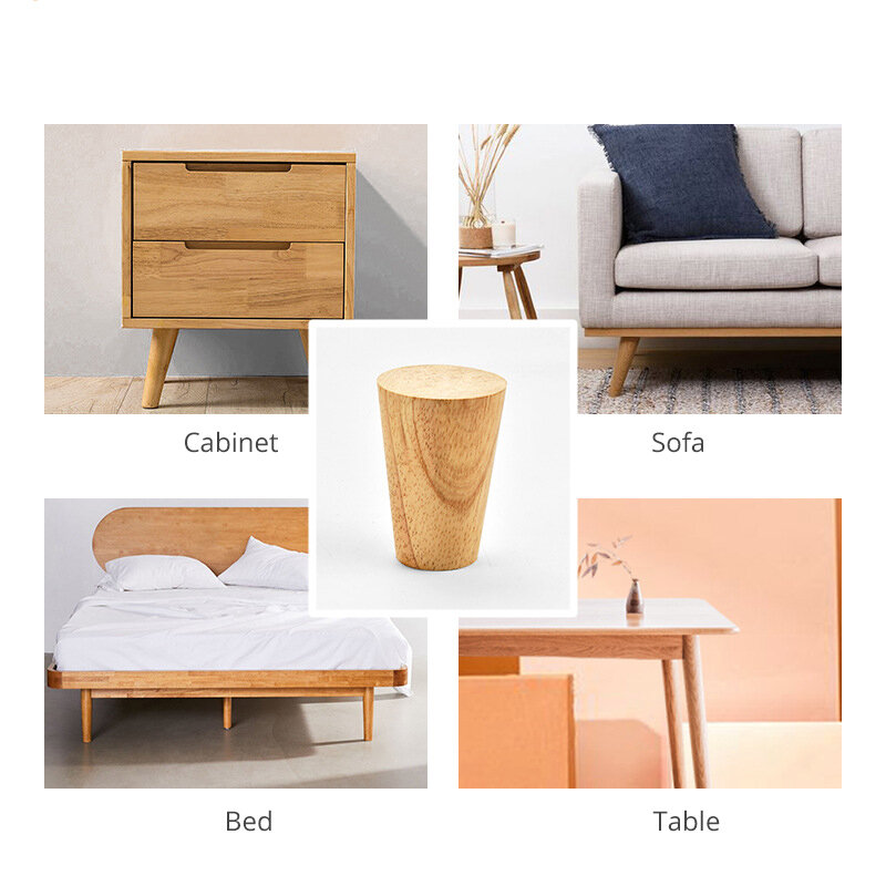 KAK – pieds de Table en bois massif naturel, meuble de remplacement pour canapé et lit