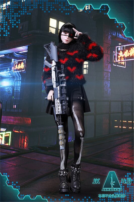 1/6th ARMSHEAD JK 무장 한 여학생 시니어 자매 4.0 버전 12 인치 인형 바디를위한 패션 러브 패턴 스웨터 모델