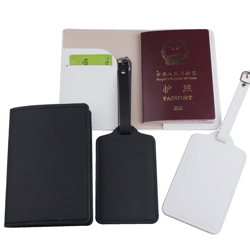 Couro do plutônio mr. mrs. acessórios de viagem conjunto de bagagem tag & passaporte acessórios de viagem id tag passaporte titular lt35ch12