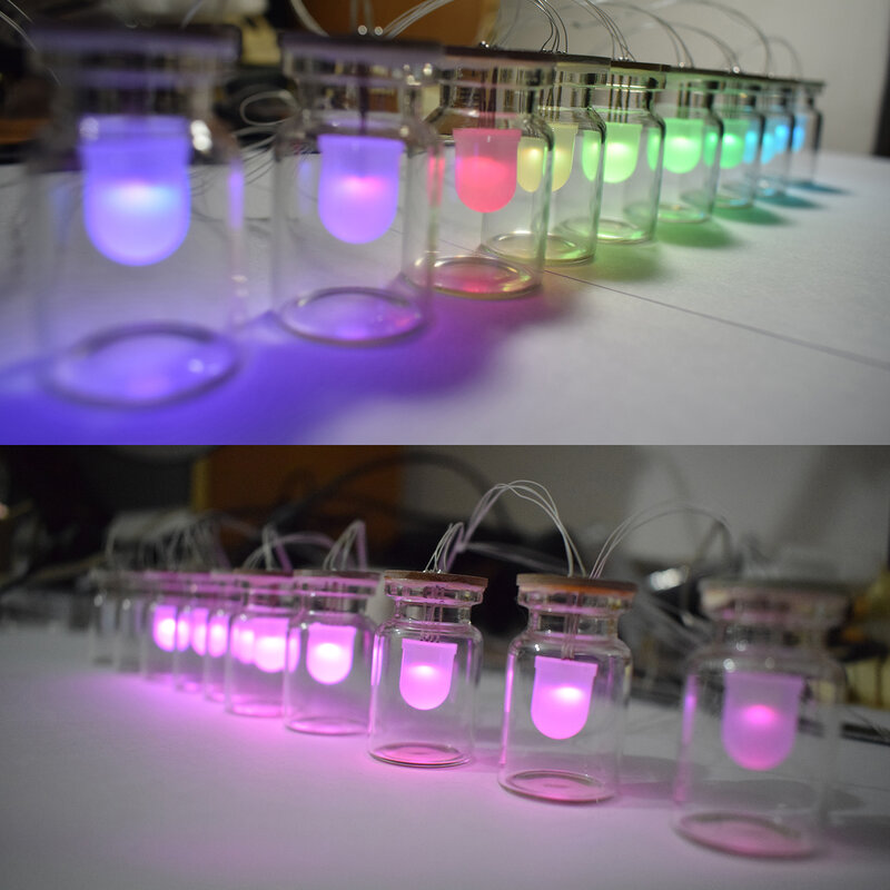 Kolor tęczy RGB pływający LED Aurora szkło symulacja dzwonek wietrzny kolorowy zestaw Lamp Aurora DIY