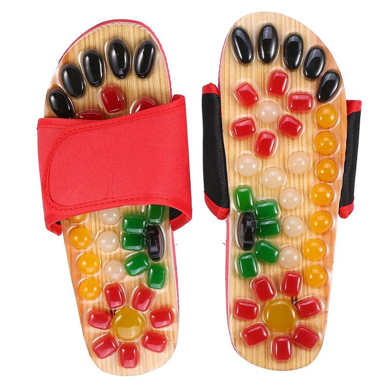Natural seixo pé massagem chinelos ponto massagem sapatos para homem sangue ativação do pé relaxamento massageador sapato para saúde eldly