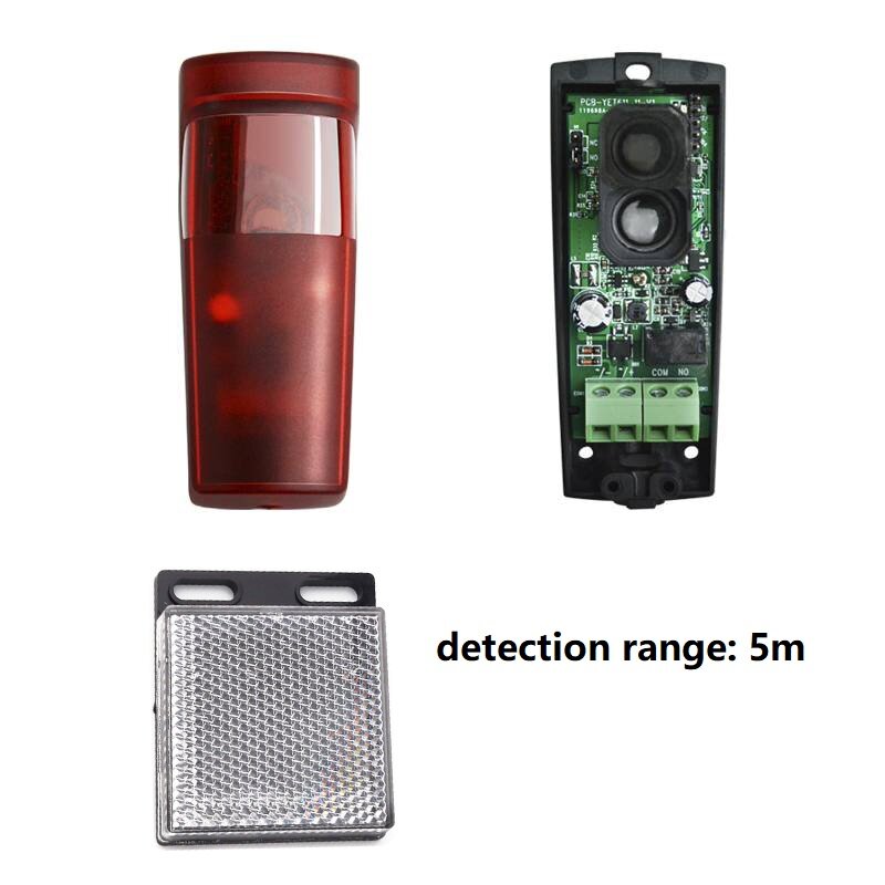 Sensor reflectante de seguridad para puerta de garaje, dispositivo automático de 10m, ideal para abrir puertas corredizas, fotocélulas infrarrojas