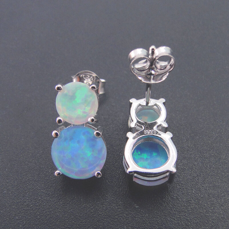 Boucles d'oreilles en opale, bijoux en laiton naturel et véritable