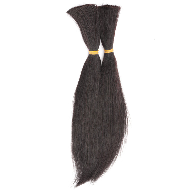 Qlove Haar Natuurlijke Zwarte 50 G/stk Peruaanse Remy Straight Bulk Menselijk Haar Voor Vlechten Enkele Inslag Hair Extensions 1/3/4 Bundels