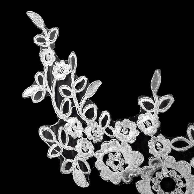 1 Pair Embroidery on the flower pattern DIY wedding lace accessories tailoring accessories