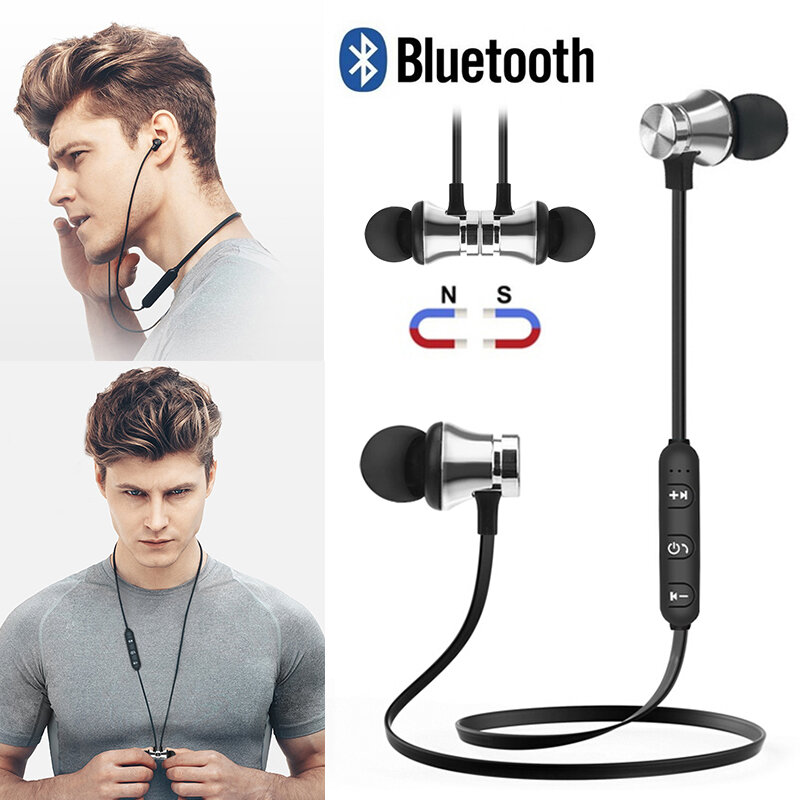 Sports Magnetic Earphones Wireless Bluetooth Earphone Stereo Bass Music Earpieces with Mic Earphone For S8 For Mobile Phone