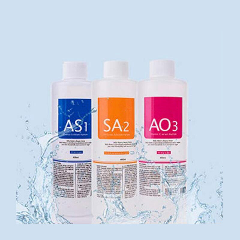Serum do twarzy do pielęgnacji twarzy Hydro Aqua Peel roztwór 400ml zestaw 3 Serum AS1 SA2 AO3 dla urządzenie do pielęgnacji twarzy dokładne czyszczenie skóry