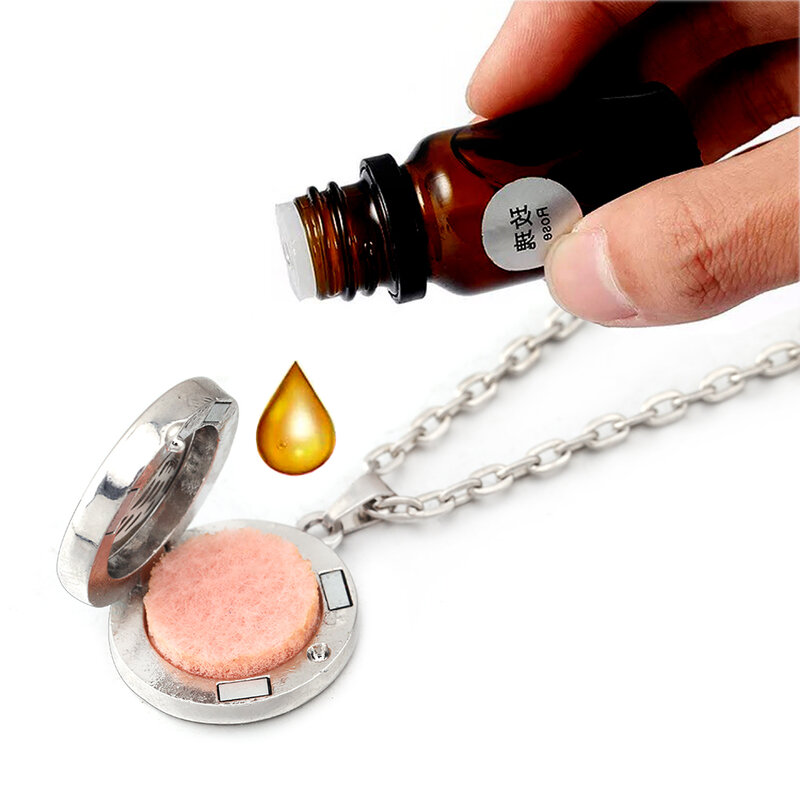 Colar Aromaterapia Árvore da Vida em Aço Inoxidável para Mulheres Difusor de Óleo Essencial Pingente de Medalhão de Perfume Presente de Jóias