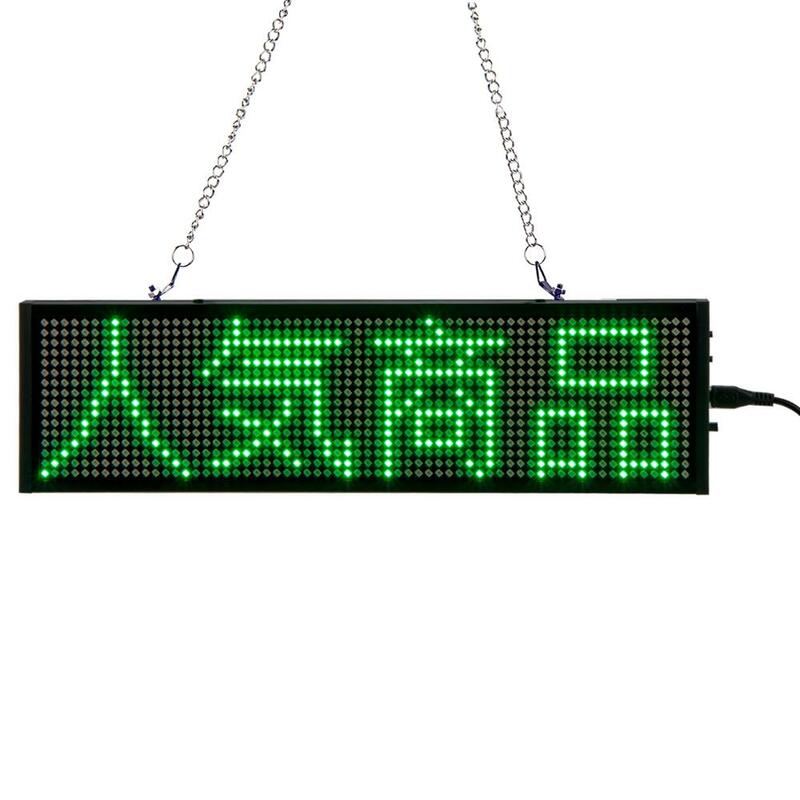 Placa de mensagens programável, 110 v, com rolagem de cores, sem fio, 34cm, padrão de pontos