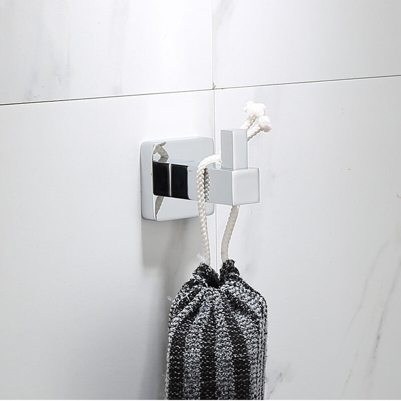 Luxe Vierkante Badkamer Messing Hardware Sets Handdoekenrek Papier Houder Wc Borstel Houder Handdoek Houder Haak Rij Haak Activiteit Bar