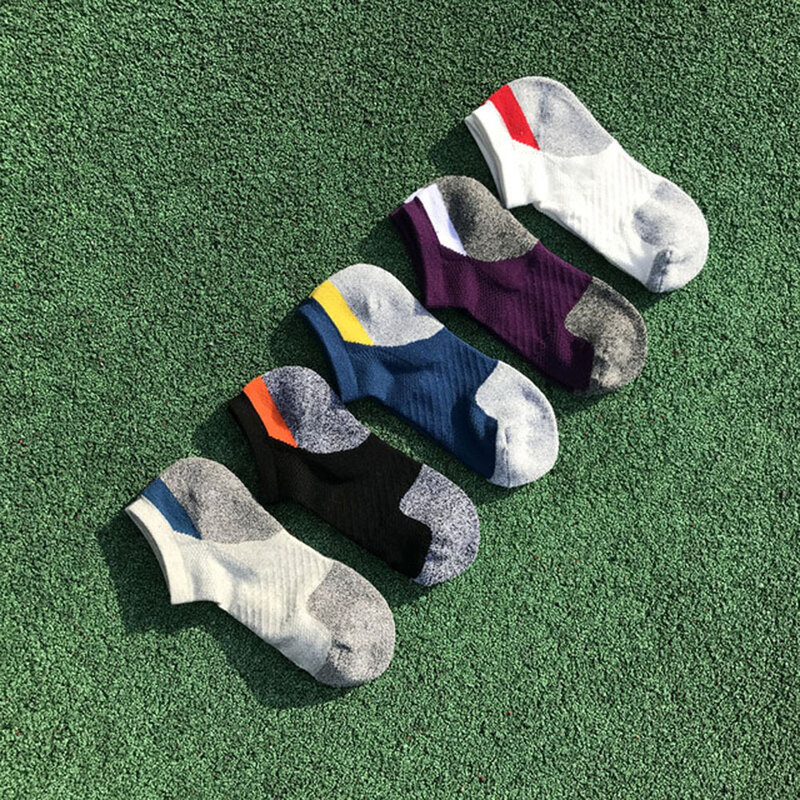 Elite Boat Athletic Sport Socks Bright Color Towel Bottom Breathable Outdoor Basketball Bike Running Ankle Socks Hiking Hiking