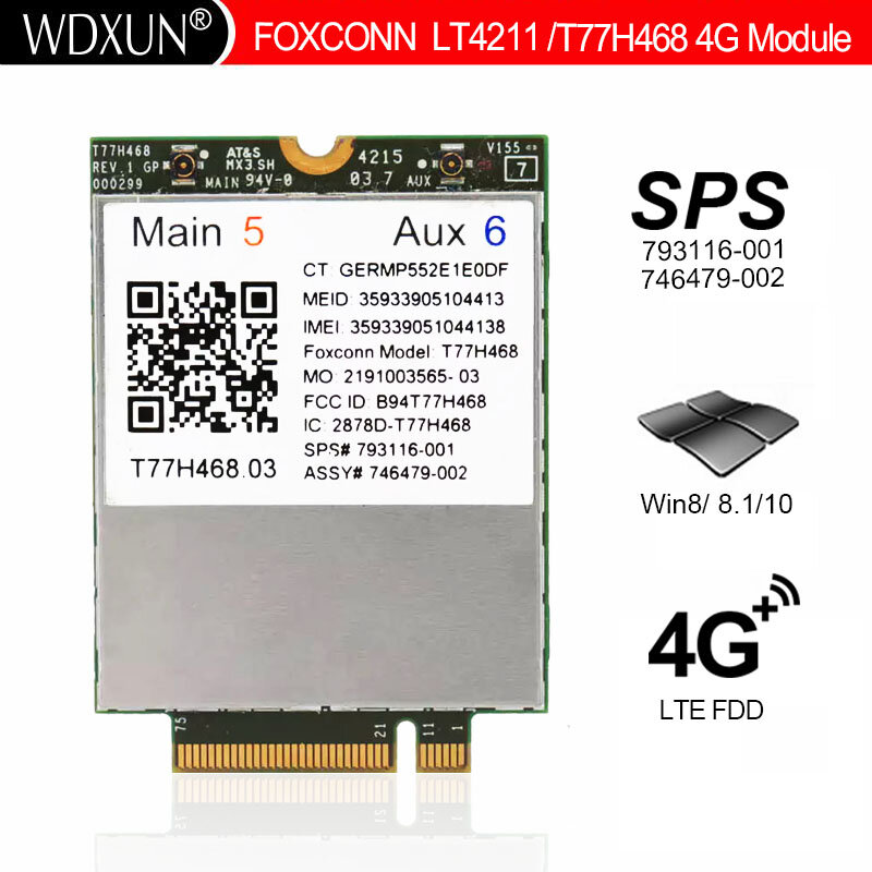 4G Module LT4211 T77H468 GOBI5000 LTE/EV-DO/HSPA+WWAN Card SPS:793116-001 for HP  Elitebook 740 750 820 840 850 G2/810 G3