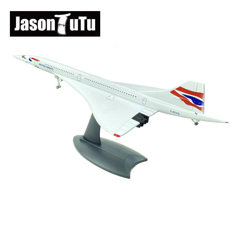 JASON TUTU 30cm 영국 콩코드 비행기 모델 비행기 모델 항공기 다이 캐스트 금속 1/200 스케일 비행기 공장 드롭 배송