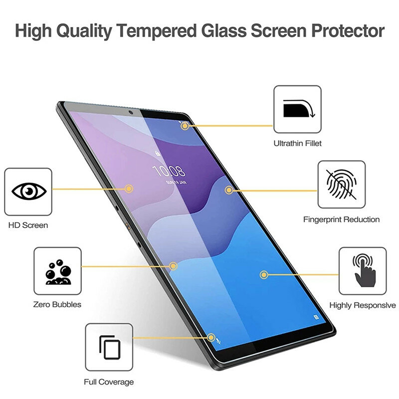 For Lenovo Tab M10 2nd Gen HD Tempered Glass Screen Protector 9H Glass Safety Protective Film on M 10 2nd TB-X306X TB X306X 306X