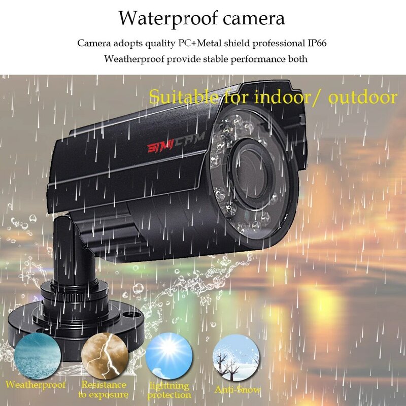 Video überwachung system CCTV Sicherheit kamera Video recorder 4CH DVR AHD outdoor Kit Kamera 720P 1080N HD nachtsicht 2mp set