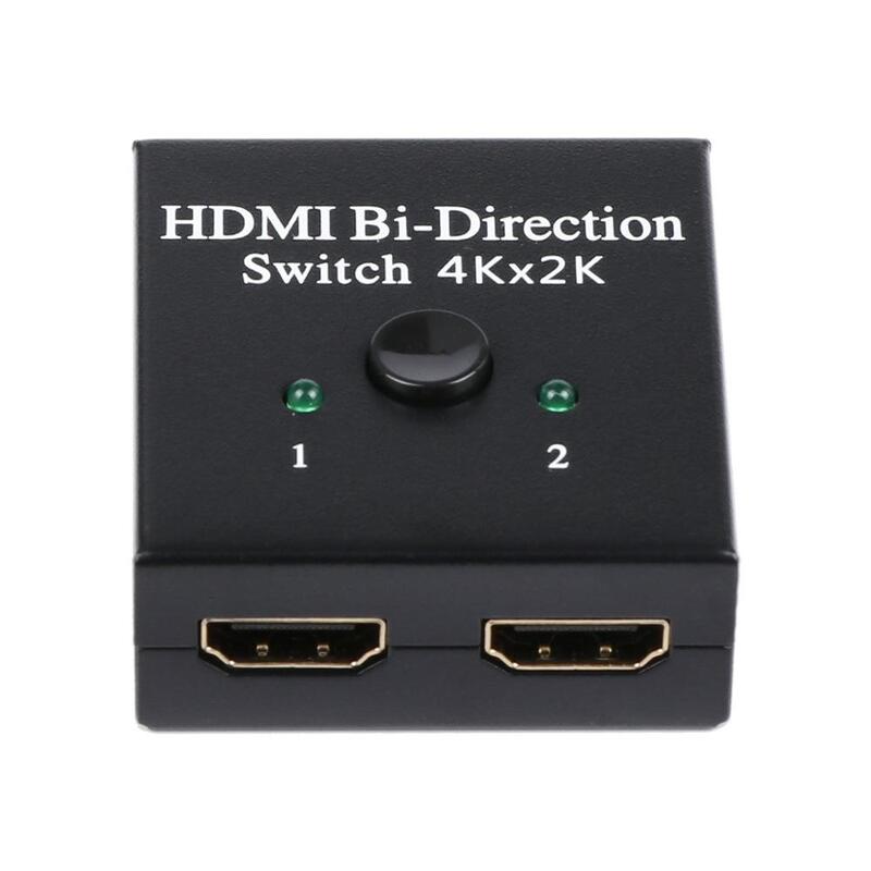 2-Port HDMI Bi-directional 2X1 Switcher 1X2 Splitter Selector 3D Mendukung HDTV, pemutar Blu-ray, Smart TV Box, Dll GT