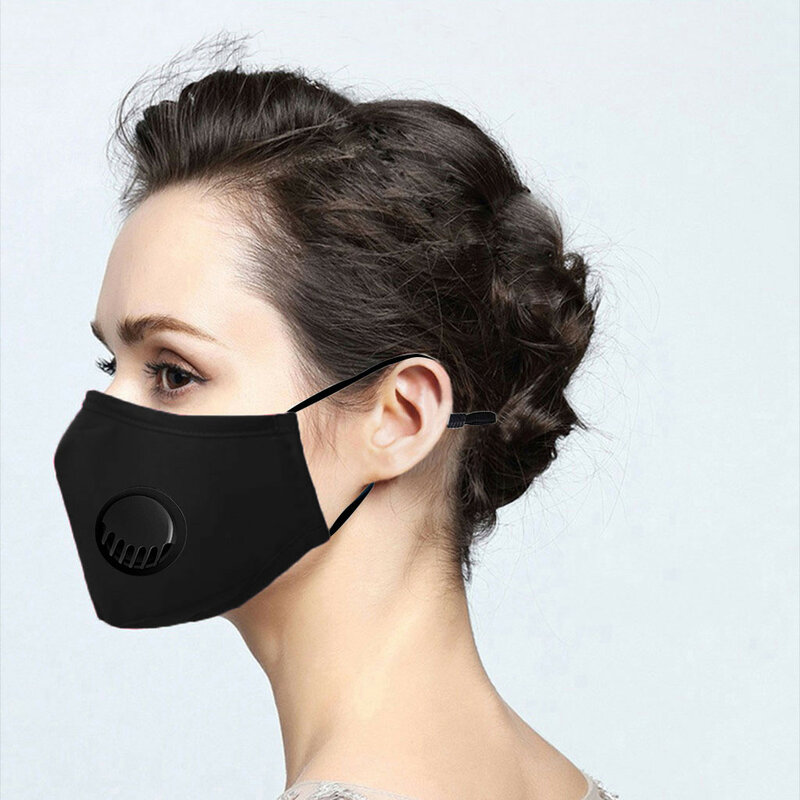 Cosplay Unisex Baumwolle Maske Staubdicht PM 2,5 Verschmutzung Half Face Mund Masken Mit Atem Dichtung Filter Waschbar Wiederverwendbare Maske # LR4