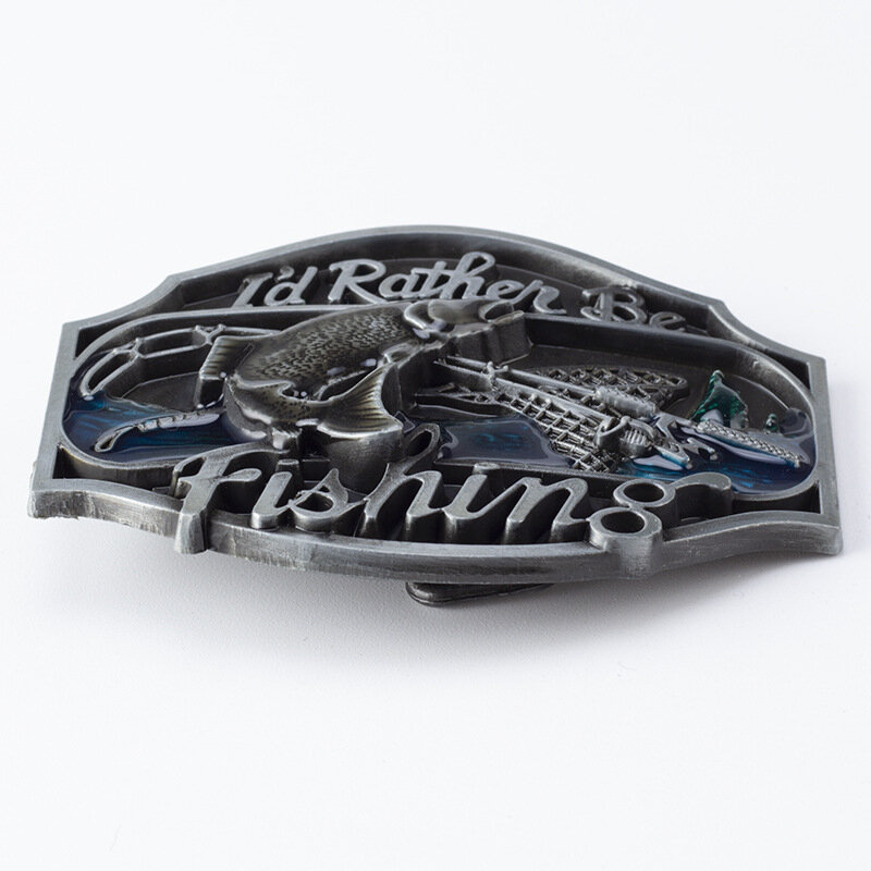Fishing Belt Buckle I'd Rather Be Fishing Outdoor Leisure