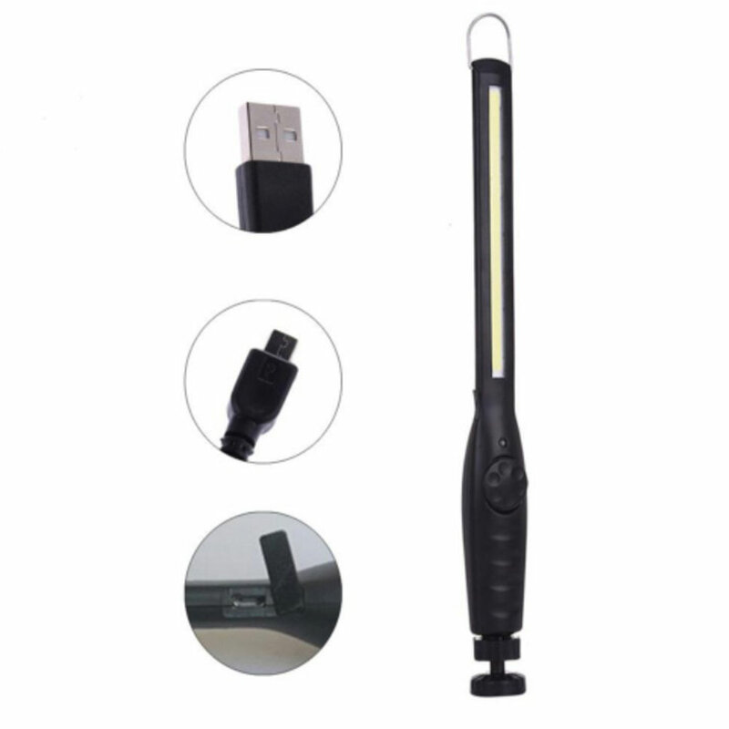 2 in 1 Rechargeable LED COB Camping Work Inspection Light Lamp Hand Torch Magnetic Portable Work LED Flashlight 2pcs