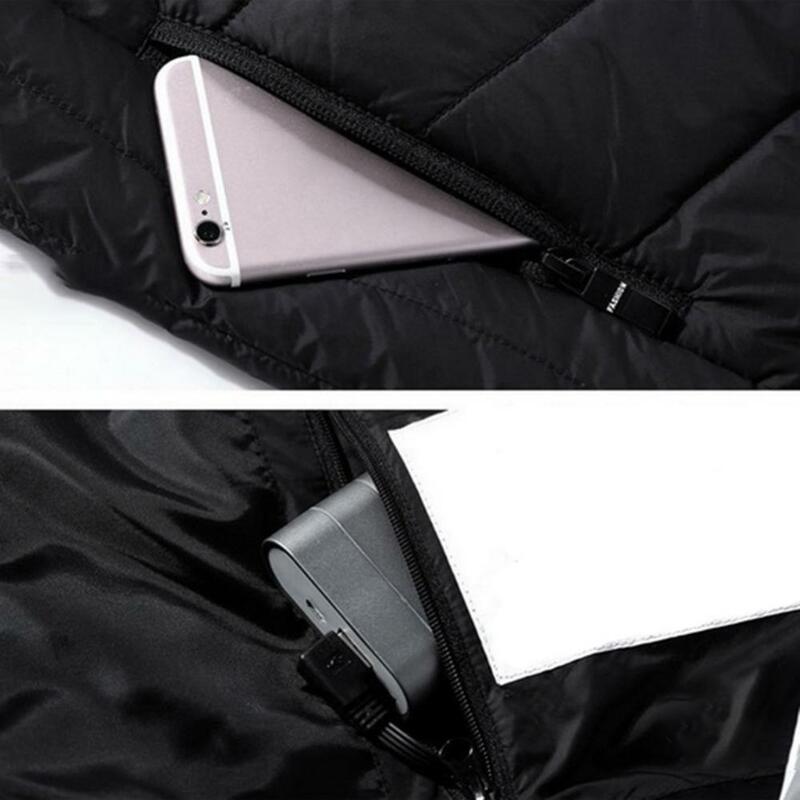2021 년 남성용 세탁 가능한 민소매 USB 전기 발열 겨울 재킷, 보온 열선 조끼