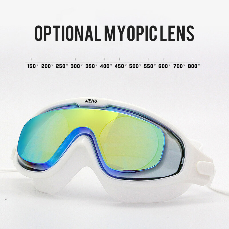 Mężczyźni kobiety okulary pływackie dorosłych Anti-fog UV okulary ochronne przezroczysty lub elektropłytowy silikon 1.5 do 8 gogle pływackie krótkowzroczności