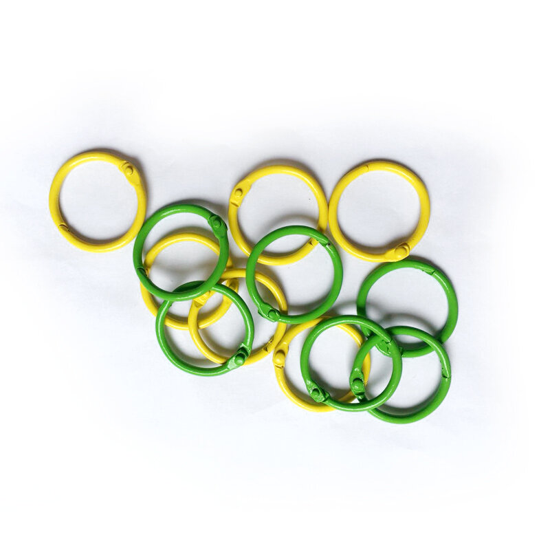 12 sztuk kolorowe metalowy pierścień notatnik luźny liść podział wielofunkcyjny koło pierścień DIY biurowe wiążące materiały 30mm brelok