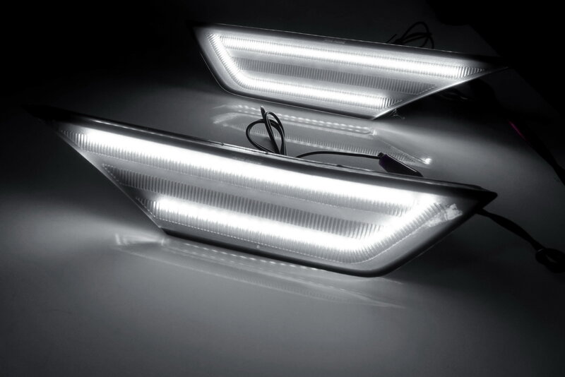 ANGRONG 2x LED Side Marker Turn Signal Light Lamp Black Smoked For Honda Civic 2016-2020