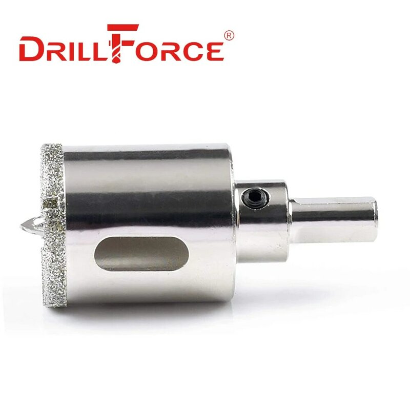 Drillforce-Hole Saw Core Broca com Broca Central, Abridor, Ferramentas de corte, Adequado para Vidro Cerâmico Mable, 16-100mm