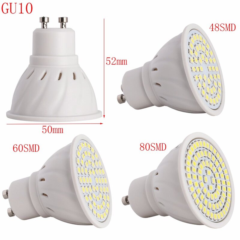 Nowy Led lampy E27 E14 MR16 GU10 Lampada żarówka LED 220V żarówki do reflektorów punktowych LED 48LED 60LED 80LED 2835 lampora ciepły/zimny