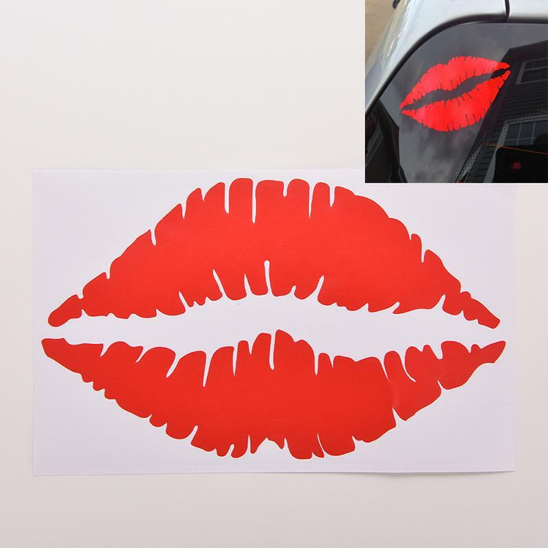 1pc Funny Sexy Lip kiss Print Sticker DIY Waterproof PVC Stickers Motorcycle Accessories Random Color
