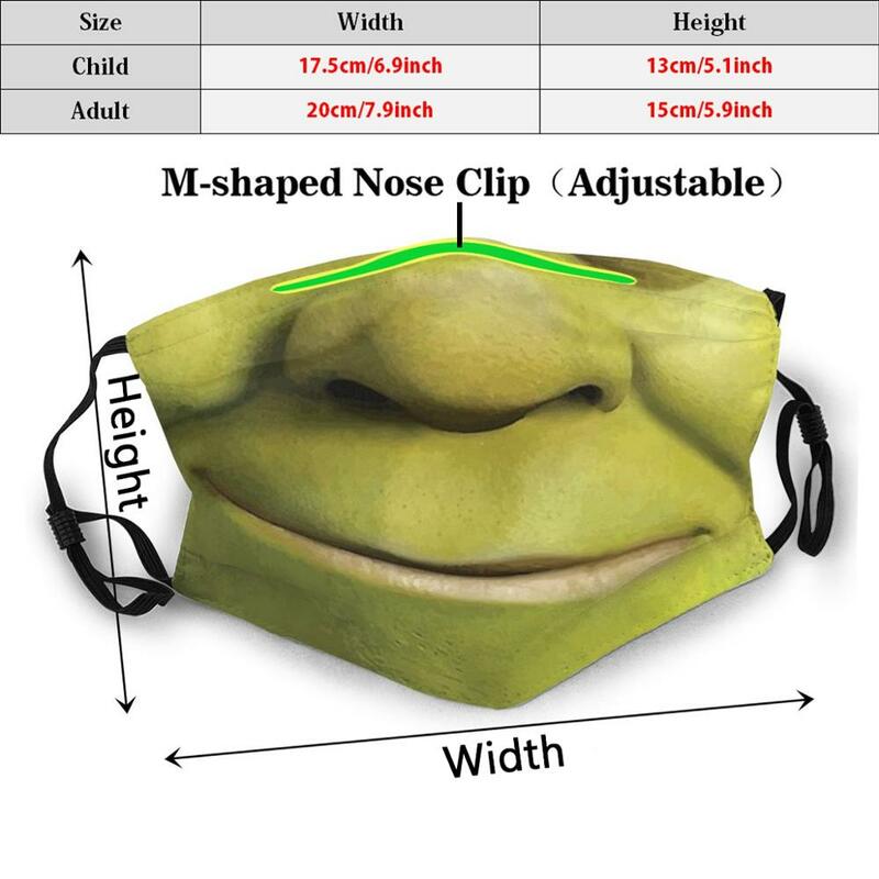 Shrek ผู้ใหญ่เด็กกรองฝุ่น Diy หน้ากาก Shrek ภาพยนตร์การ์ตูน Dora หน้ากากใบหน้าตลก