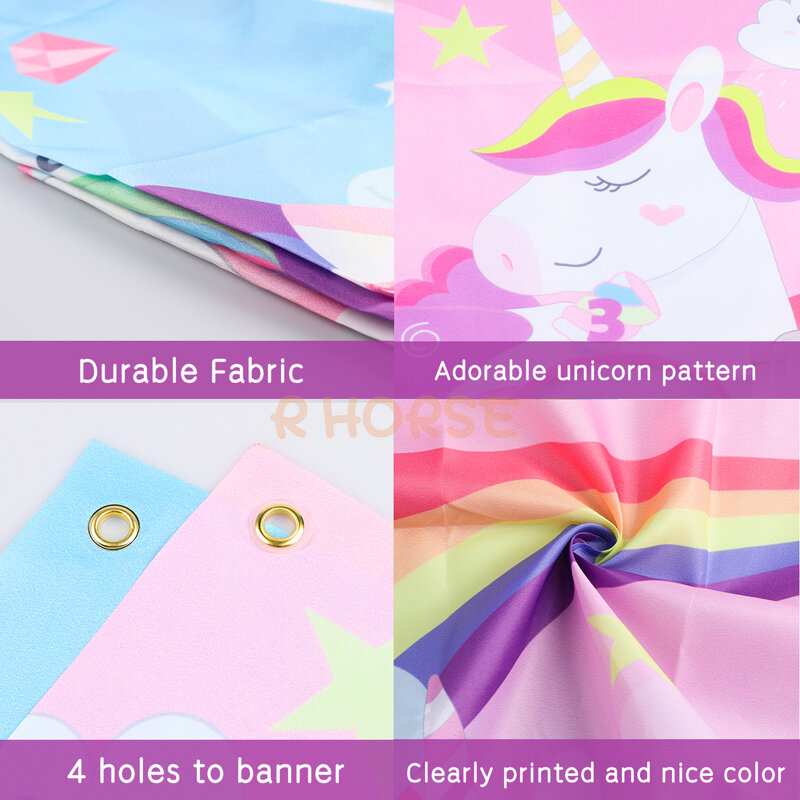 Rainbow Unicorn Horse Banner Party Toss Game Set Indoor Outdoor Bean Bag Toy Birthday Gifts Decor Decoration Supplies for Kids