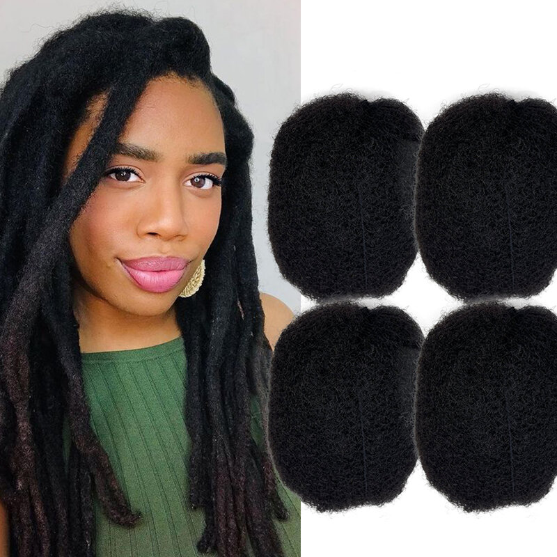 Tight Afro Kinky Human Hair,Ideal for Making,Locs Repair,Extensions,Twist,Braids 6 Bundles/Package