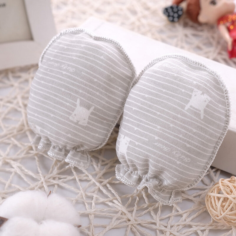 5 pares/lote bebê recém-nascido mittens algodão dos desenhos animados macio meninos meninas luvas resuable 0-3m bebê menina menino cabeça luvas