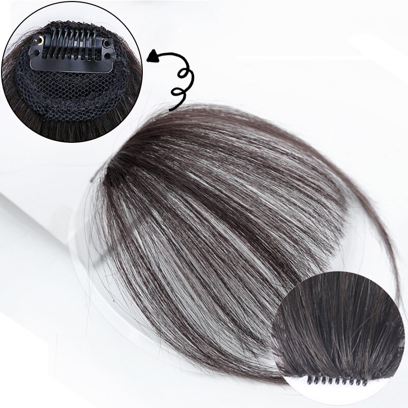 AILIADE fałszywe Blunt air Bangs przedłużanie włosów syntetyczne fałszywe Fringe naturalne fałszywe hairpiece dla kobiet klip w Bangs