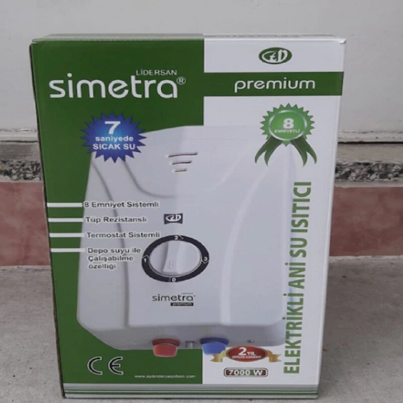 Aquecedor de água elétrico instantâneo 220v cozinha banheiro prático para usar 8 interruptores de segurança termostato 7 kw plástico branco fácil montagem