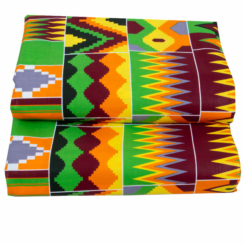 Ultimo tessuto cerato cotone africano per abiti da donna garantito colorato cucito stampa geometria moda stile Ghana 6 yarde