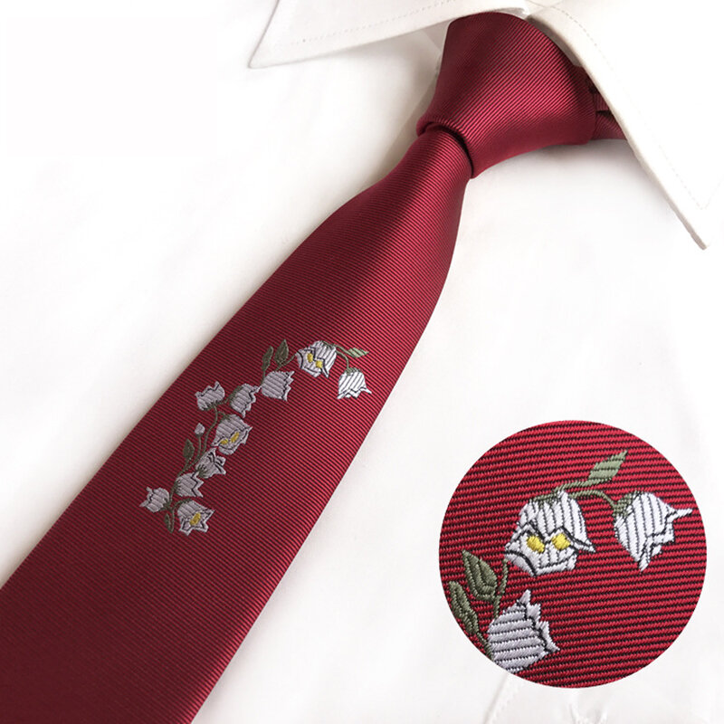 Ricnais-패션 프린트 슬림 꽃 넥타이 6cm 남성용, 웨딩 파티 선물 액세서리