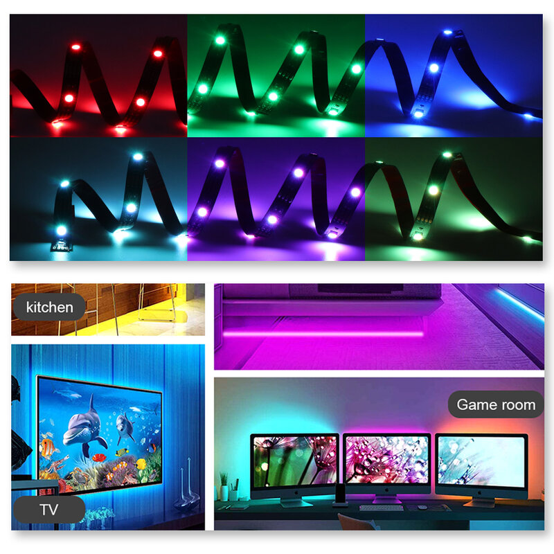 Bande lumineuse LED intelligente Tuya Zigbee, WiFi, USB, TV, bande de rétroéclairage RVB, lumières avec Alexa, Zigbee airies, Google, SmartThings
