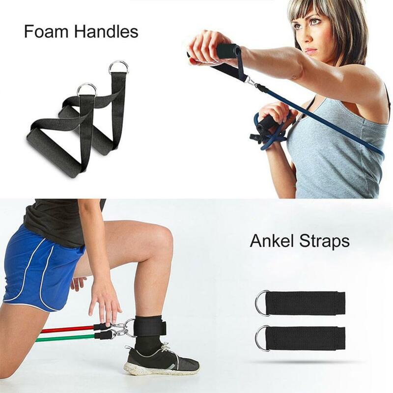 11 Teile/satz Widerstand Band Pull Seil Fitness Training Übung Gummi Yoga Workout Latex Pedal Körper