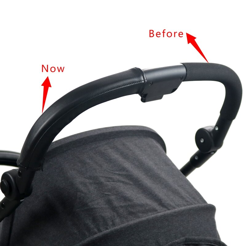 Nowa osłona klamki ze skóry PU nadaje się do wózka Cybex Melio Carbon wózek rękaw pokrowca pokrywa podłokietnika akcesoria do wózka dziecinnego