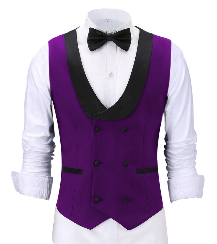 Men's Waistcoat Slim Fit Leisure Cotton Suit Male Gentleman Beckham Business Vest Male Black For Wedding Groomsmen (custom Size)