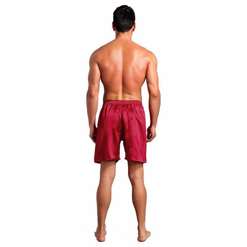 1 Buah Celana Dalam Pria Solid untuk Tidur Pria Pakaian Tidur Celana Pendek Boxer Satin Sutra Piyama Pakaian Tidur