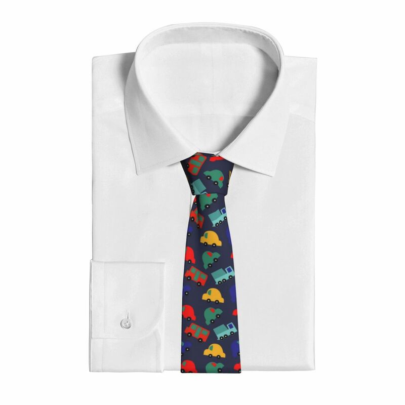 Cravatta per uomo cravatte sottili formali classiche da uomo Cartoon Cars Wedding Tie Gentleman Narrow